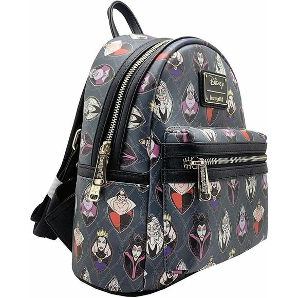 Disney Loungefly Villains Stain Glass Maleficient, Urusla, Mini Backpack